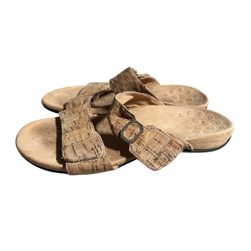Vionic Womens 9/10 Cork Slide Sandals Orthotic Adjustable Straps Shoes Beach